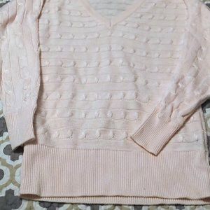 V-neck Cable Knit Sweater